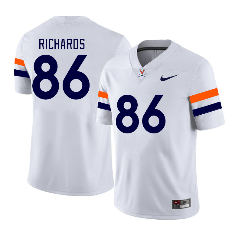 Men #86 Claiborne Richards Virginia Cavaliers College Football Jerseys Stitched Sale-White